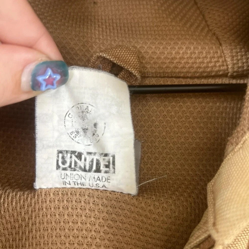 Vintage Carhartt Jacket Mens 2XL Beige Canvas Hooded Full Zip Workwear USA